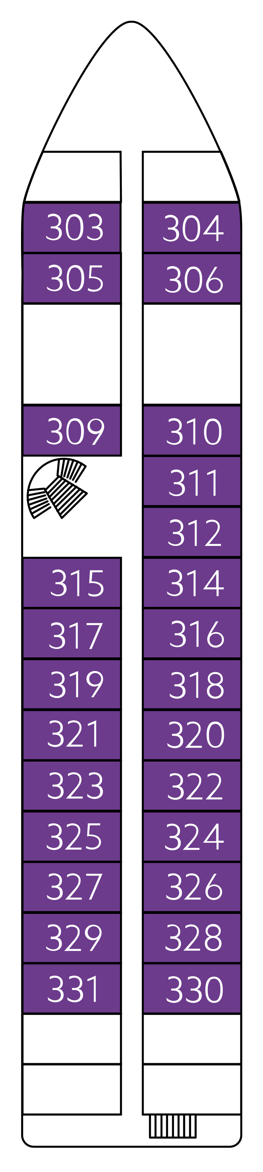 Deck 3 (All cabins with French balcony)