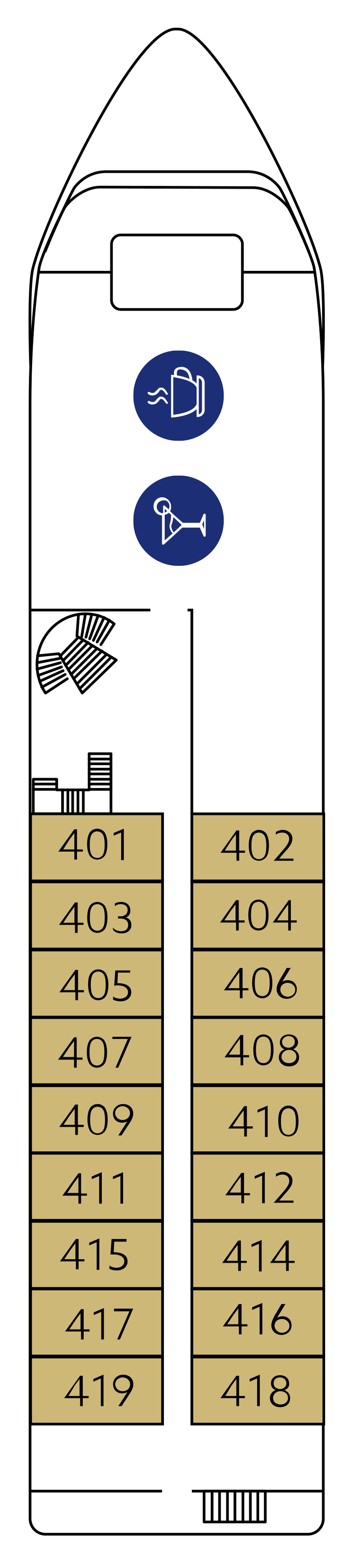 Deck 4 (All cabins with French balcony)