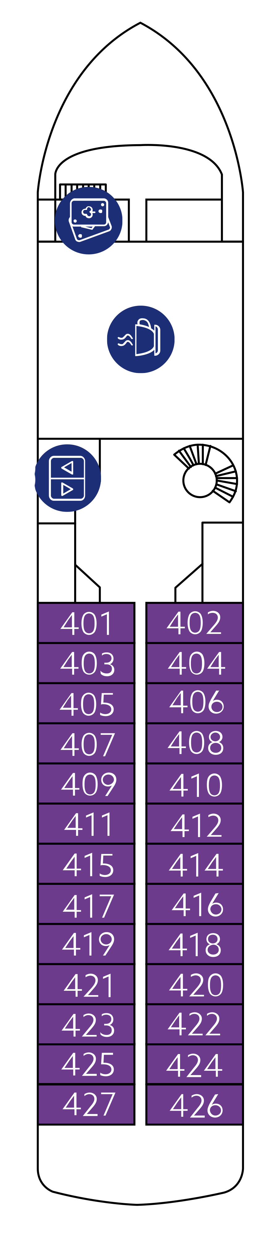 Deck 3 (All cabins with private balcony)